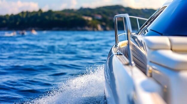 Motor boat at speed