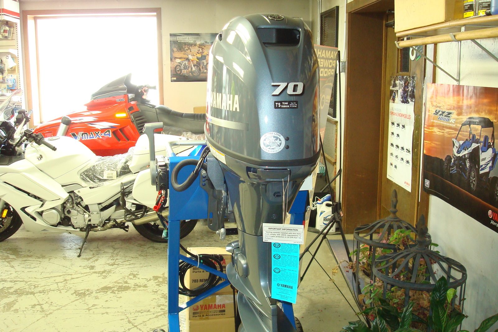 Slightly used Yamaha 70HP 4 Stroke Outboard Motor Engine