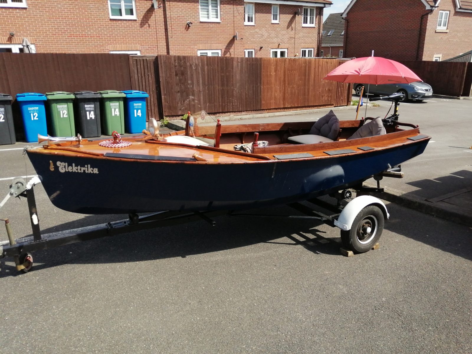 Classic Gentleman's Electric Wooden Launch Boat 1950s