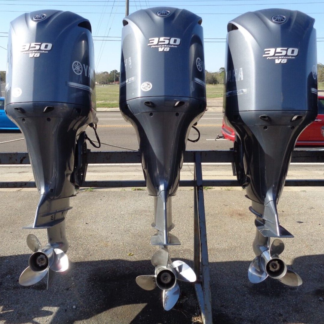 Triple Yamaha 350 HP 4-Stroke Outboard Motor Engine