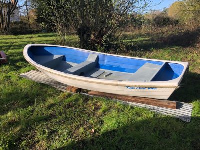 14 ft open rowing, fishing tender, takes outboard